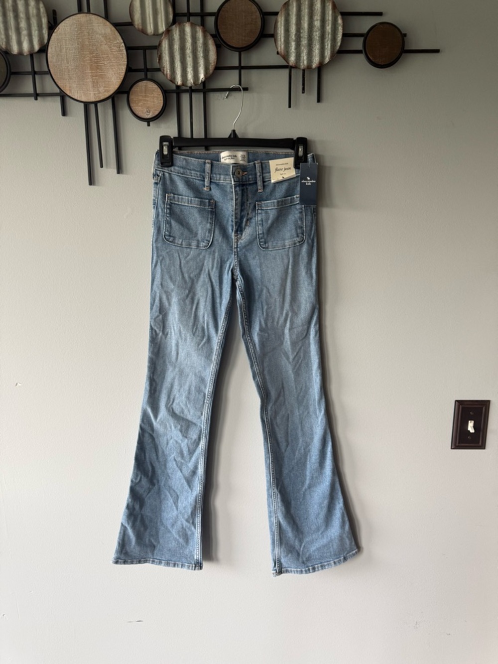 abercrombie kids light blue flare jeans